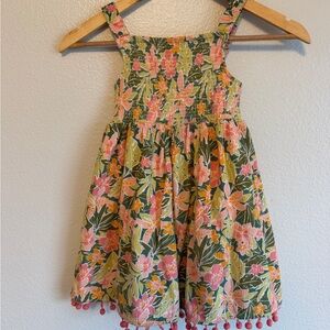 Joie Green and Pink Floral Cotton Girls Dress